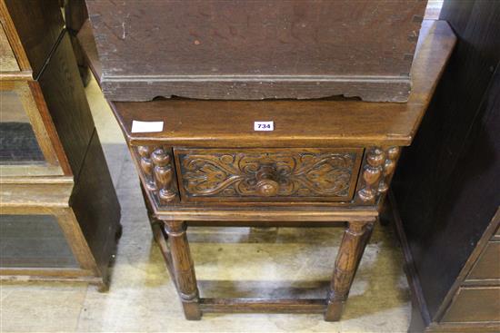 Carved oak hall table